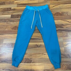 Figs technical collection aqua blue scrub joggers